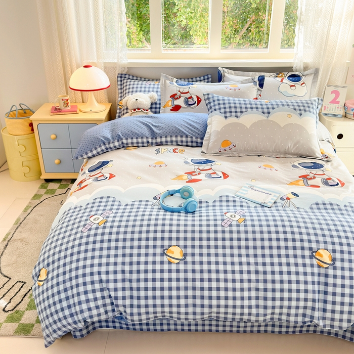 91家纺网 家纺一手货源 找家纺 拾物记 2026新款第二批A类新疆全棉12868单品被套系列（提供买家秀和A类质检报告） 飞向太空