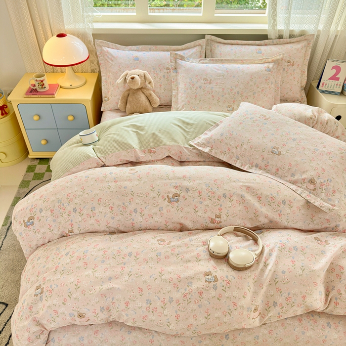 91家纺网 家纺一手货源 找家纺 拾物记 2026新款第二批A类新疆全棉12868单品被套系列（提供买家秀和A类质检报告） 甜莓手记-粉