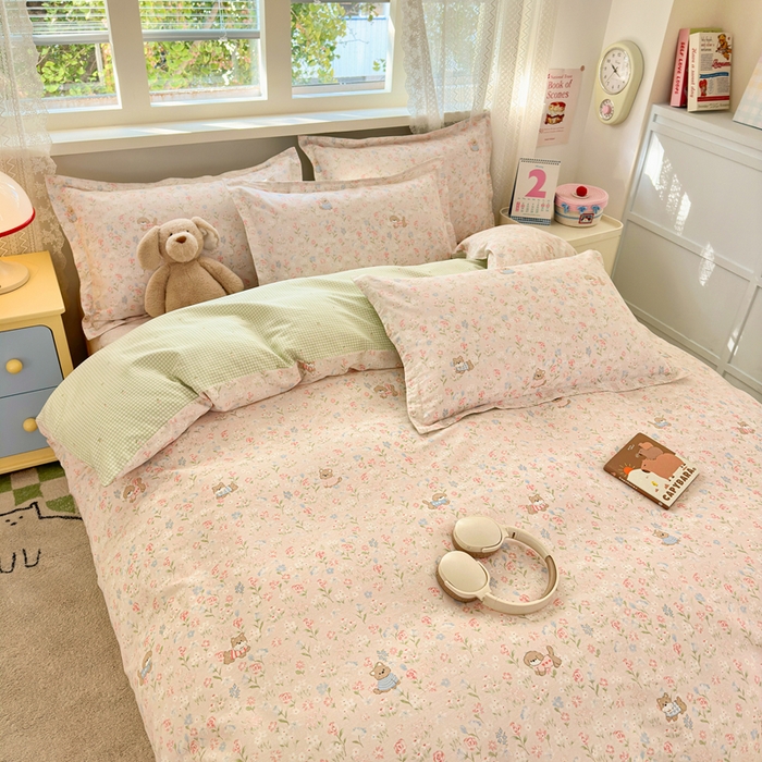 91家纺网 家纺一手货源 找家纺 拾物记 2026新款第二批A类新疆全棉12868单品被套系列（提供买家秀和A类质检报告） 甜莓手记-粉