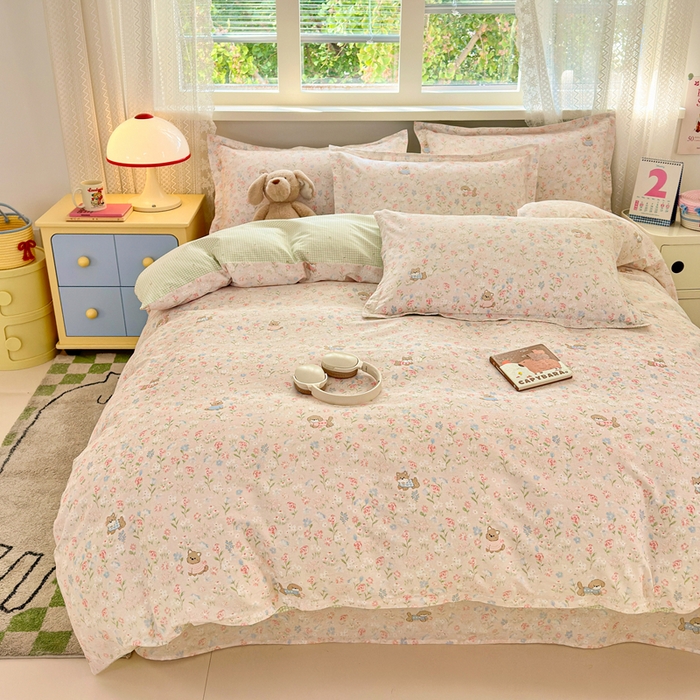 91家纺网 家纺一手货源 找家纺 拾物记 2026新款第二批A类新疆全棉12868单品被套系列（提供买家秀和A类质检报告） 甜莓手记-粉