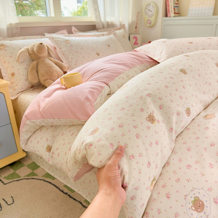 91家纺网 家纺一手货源 找家纺 拾物记 2026新款第二批A类新疆全棉12868单品被套系列（提供买家秀和A类质检报告） 小熊花园