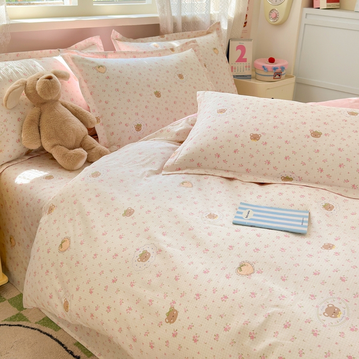 91家纺网 家纺一手货源 找家纺 拾物记 2026新款第二批A类新疆全棉12868单品被套系列（提供买家秀和A类质检报告） 小熊花园