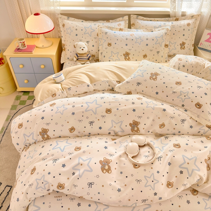 91家纺网 家纺一手货源 找家纺 拾物记 2026新款第二批A类新疆全棉12868单品被套系列（提供买家秀和A类质检报告） 小熊天文馆