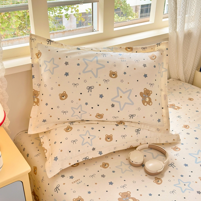 91家纺网 家纺一手货源 找家纺 拾物记 2026新款第二批A类新疆全棉12868单品被套系列（提供买家秀和A类质检报告） 小熊天文馆