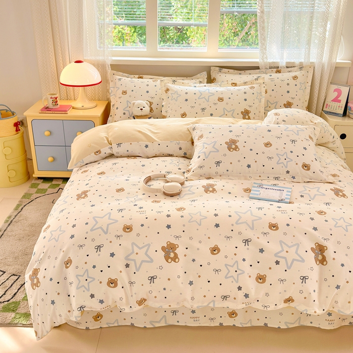 91家纺网 家纺一手货源 找家纺 拾物记 2026新款第二批A类新疆全棉12868单品被套系列（提供买家秀和A类质检报告） 小熊天文馆