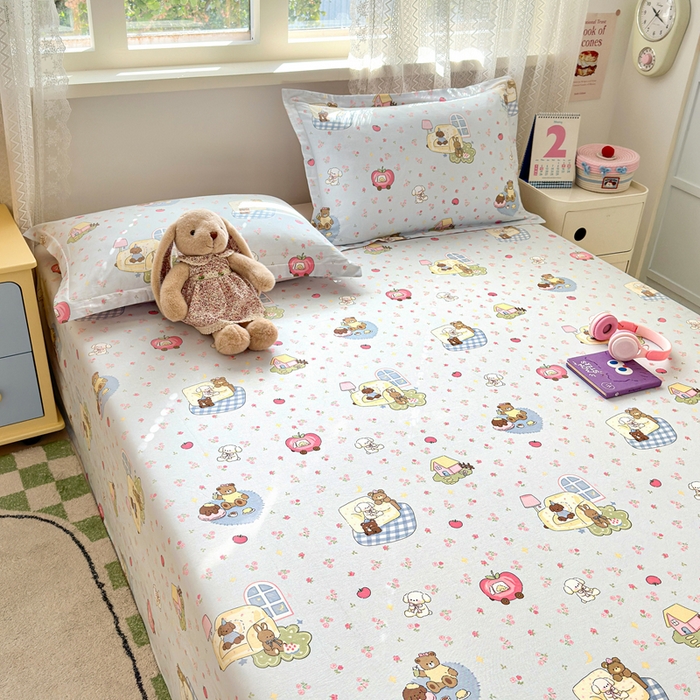 91家纺网 家纺一手货源 找家纺 拾物记 2026新款第二批A类新疆全棉12868单品床单系列（提供买家秀和A类质检报告） 爪爪会客厅