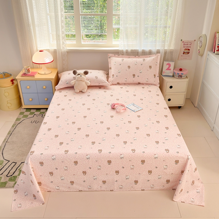 拾物记 2026新款第二批A类新疆全棉12868单品床单系列（提供买家秀和A类质检报告） 豹纹KT粉