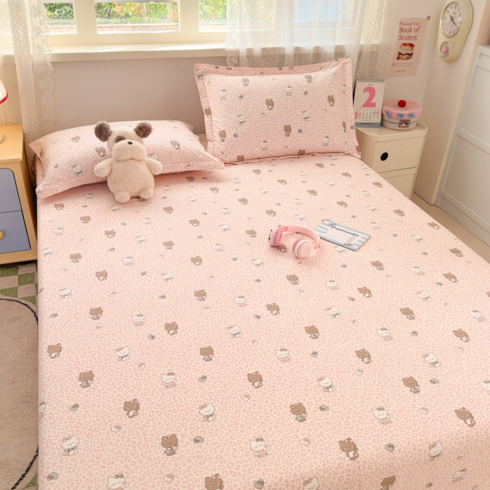 91家纺网 家纺一手货源 找家纺 拾物记 2026新款第二批A类新疆全棉12868单品床单系列（提供买家秀和A类质检报告） 豹纹KT粉