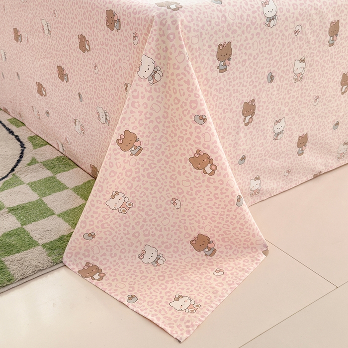 91家纺网 家纺一手货源 找家纺 拾物记 2026新款第二批A类新疆全棉12868单品床单系列（提供买家秀和A类质检报告） 豹纹KT粉