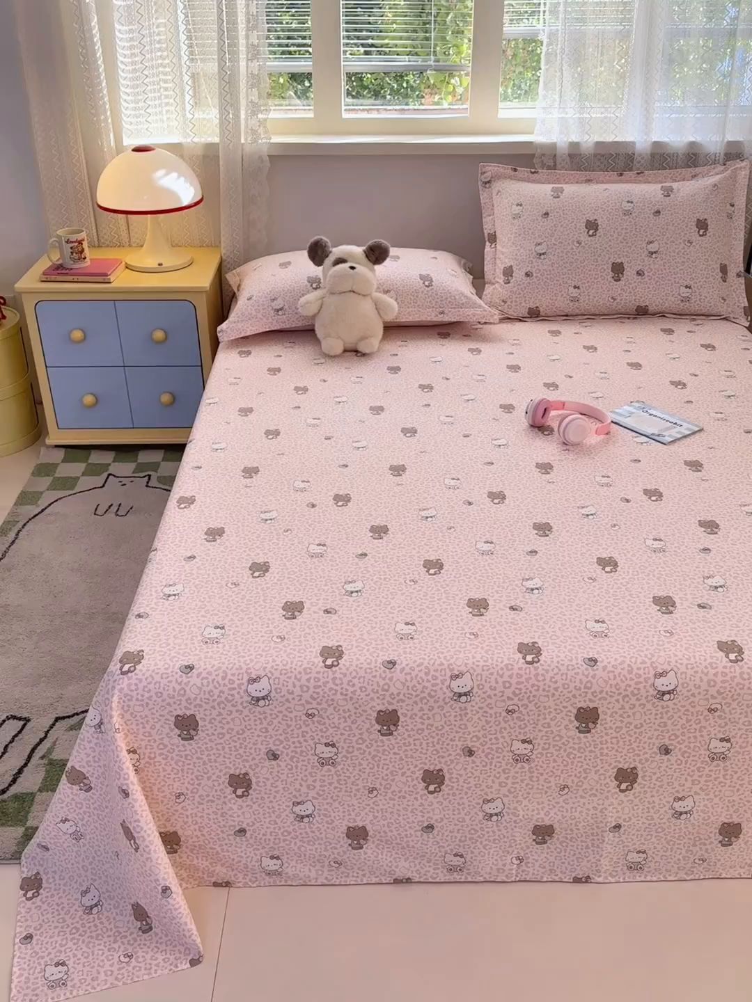 91家纺网 家纺一手货源 找家纺 拾物记 2026新款第二批A类新疆全棉12868单品床单系列（提供买家秀和A类质检报告） 豹纹KT粉