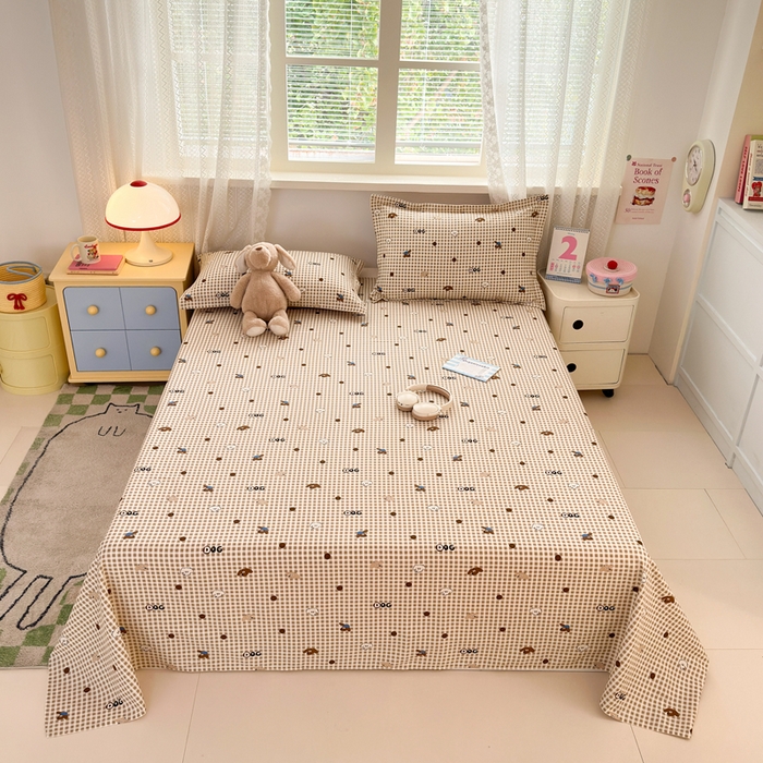 拾物记 2026新款第二批A类新疆全棉12868单品床单系列（提供买家秀和A类质检报告） 比耶小狗