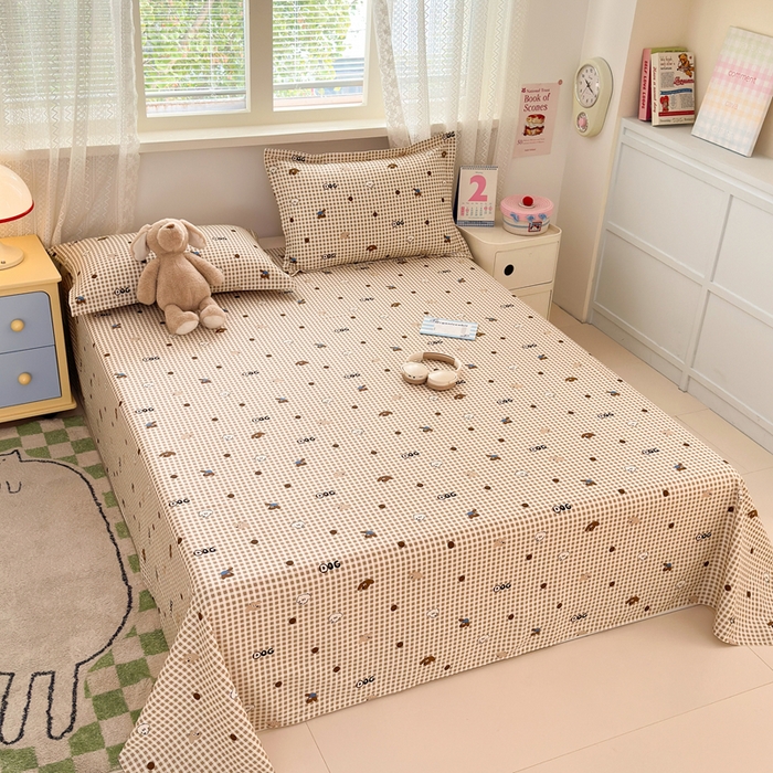 91家纺网 家纺一手货源 找家纺 拾物记 2026新款第二批A类新疆全棉12868单品床单系列（提供买家秀和A类质检报告） 比耶小狗