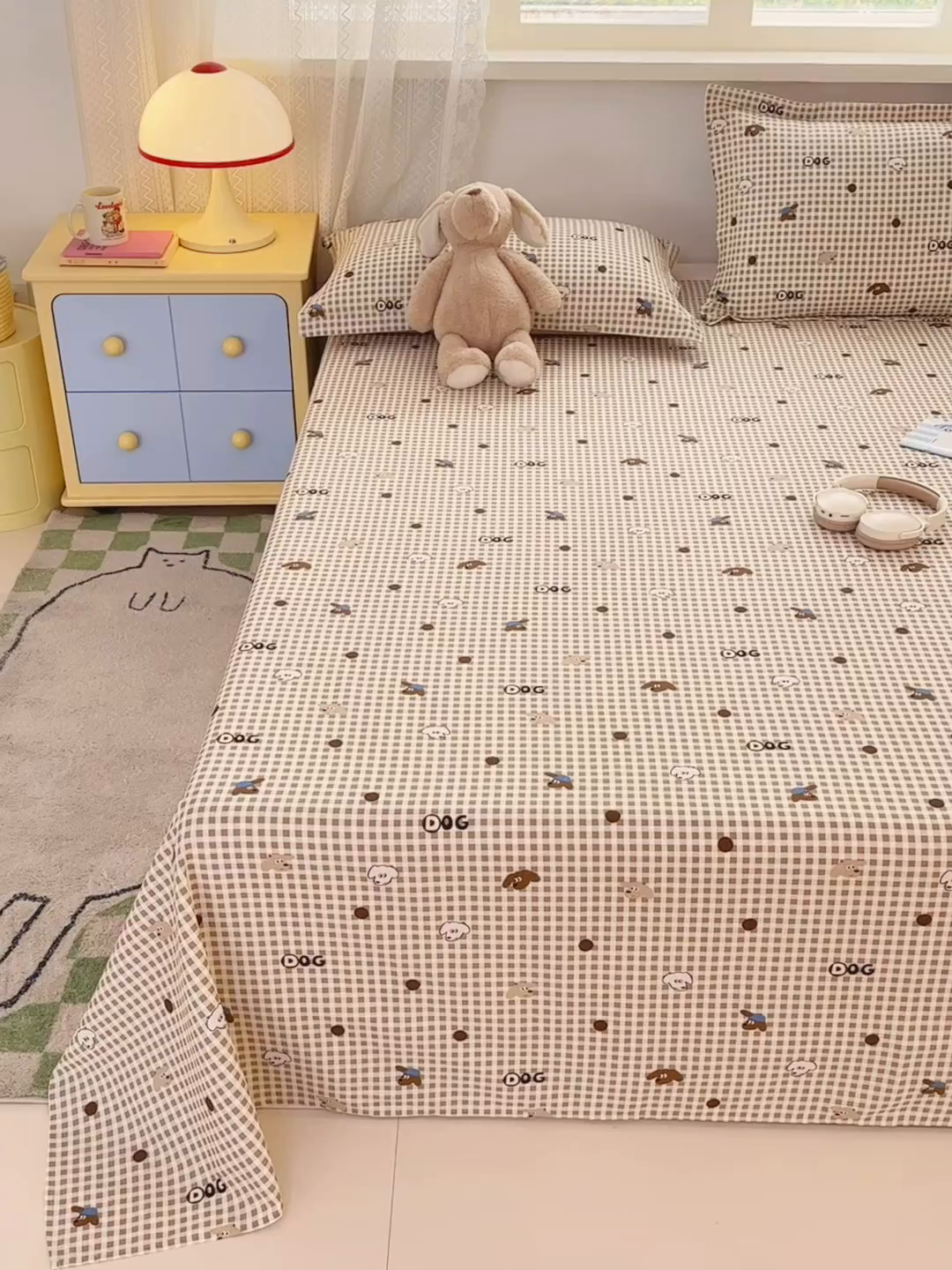 91家纺网 家纺一手货源 找家纺 拾物记 2026新款第二批A类新疆全棉12868单品床单系列（提供买家秀和A类质检报告） 比耶小狗