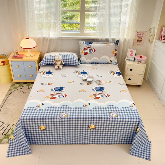 拾物记 2026新款第二批A类新疆全棉12868单品床单系列（提供买家秀和A类质检报告） 飞向太空