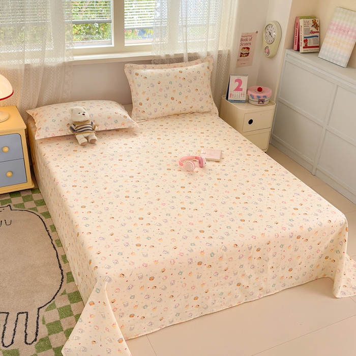 91家纺网 家纺一手货源 找家纺 拾物记 2026新款第二批A类新疆全棉12868单品床单系列（提供买家秀和A类质检报告） 蜜罐猫猫