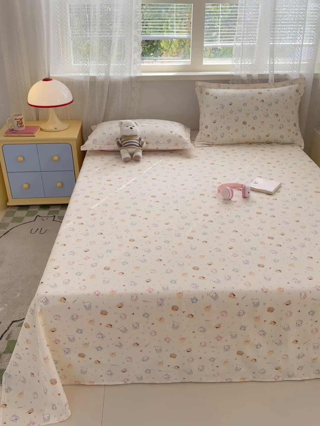 91家纺网 家纺一手货源 找家纺 拾物记 2026新款第二批A类新疆全棉12868单品床单系列（提供买家秀和A类质检报告） 蜜罐猫猫