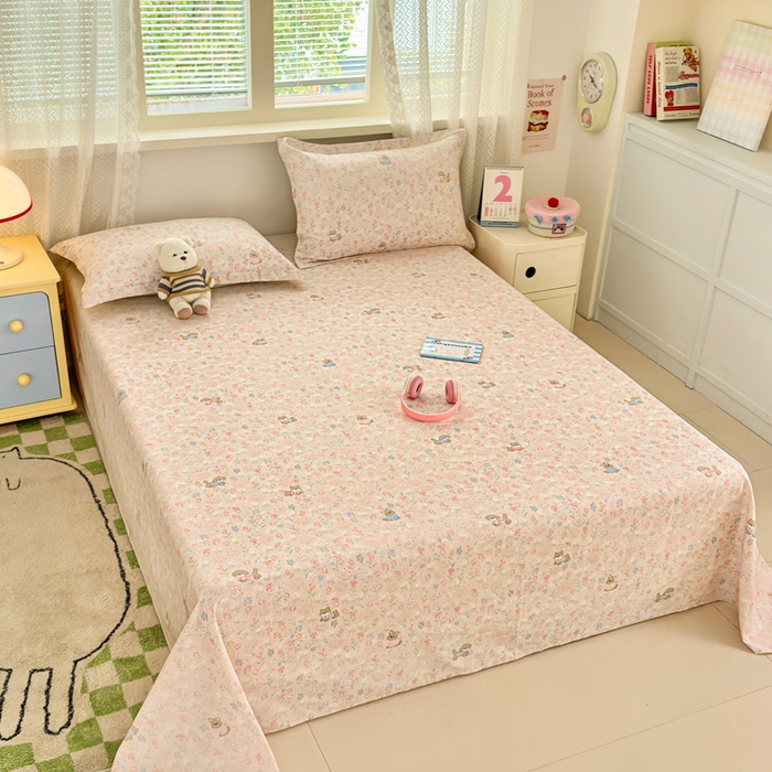 91家纺网 家纺一手货源 找家纺 拾物记 2026新款第二批A类新疆全棉12868单品床单系列（提供买家秀和A类质检报告） 甜莓手记-粉