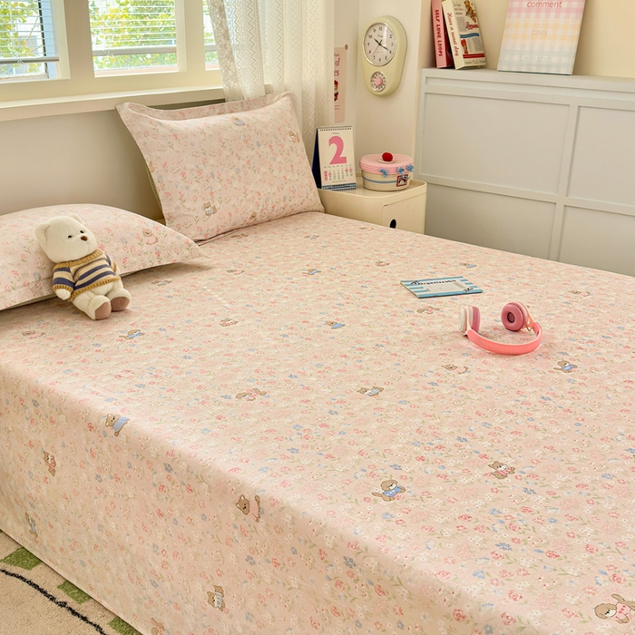 91家纺网 家纺一手货源 找家纺 拾物记 2026新款第二批A类新疆全棉12868单品床单系列（提供买家秀和A类质检报告） 甜莓手记-粉