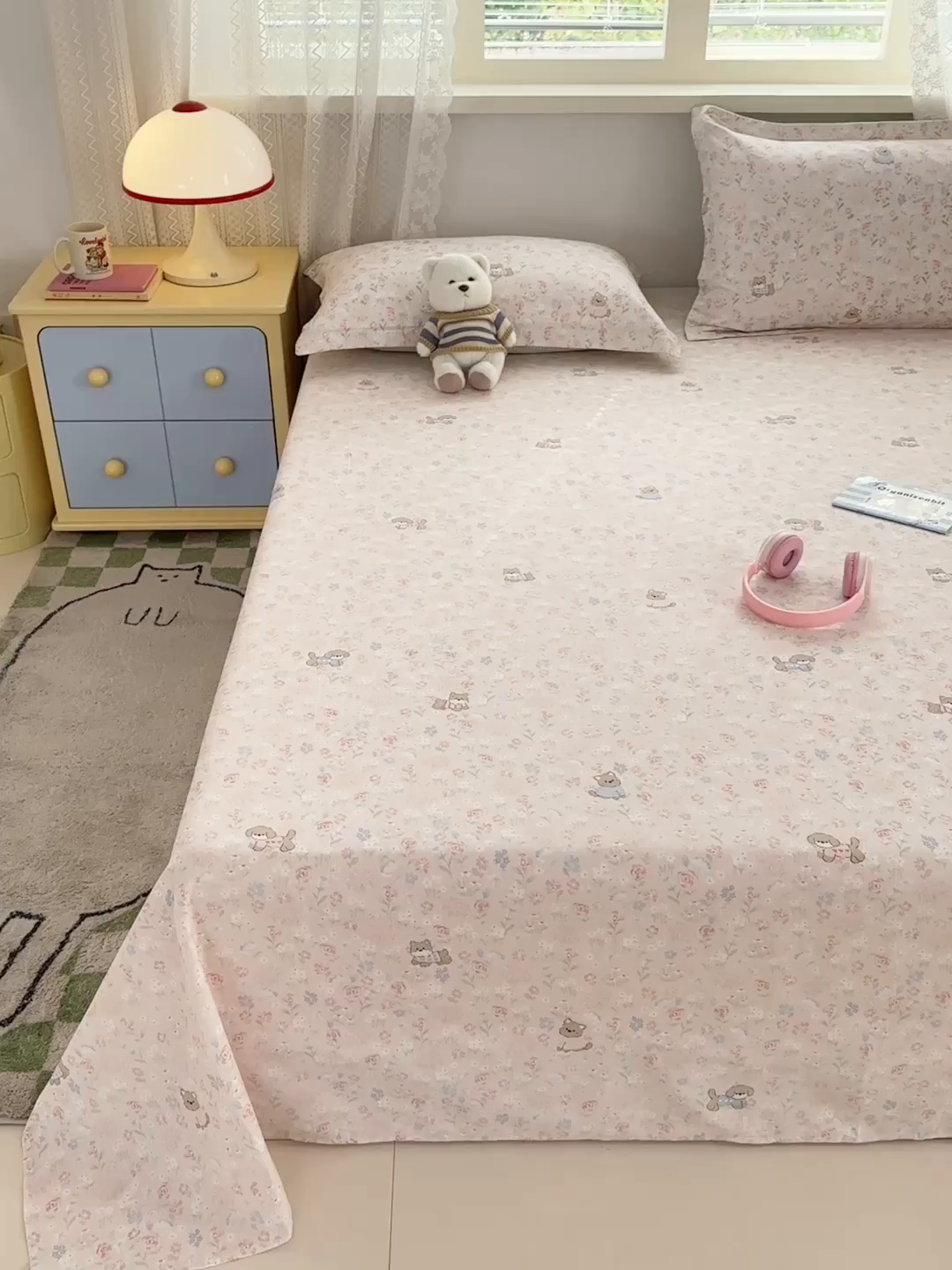 91家纺网 家纺一手货源 找家纺 拾物记 2026新款第二批A类新疆全棉12868单品床单系列（提供买家秀和A类质检报告） 甜莓手记-粉