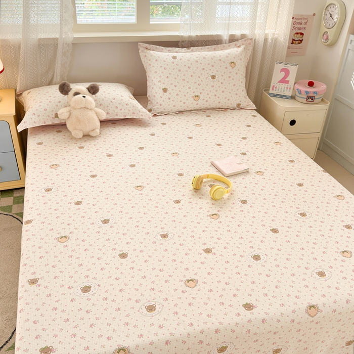 91家纺网 家纺一手货源 找家纺 拾物记 2026新款第二批A类新疆全棉12868单品床单系列（提供买家秀和A类质检报告） 小熊花园