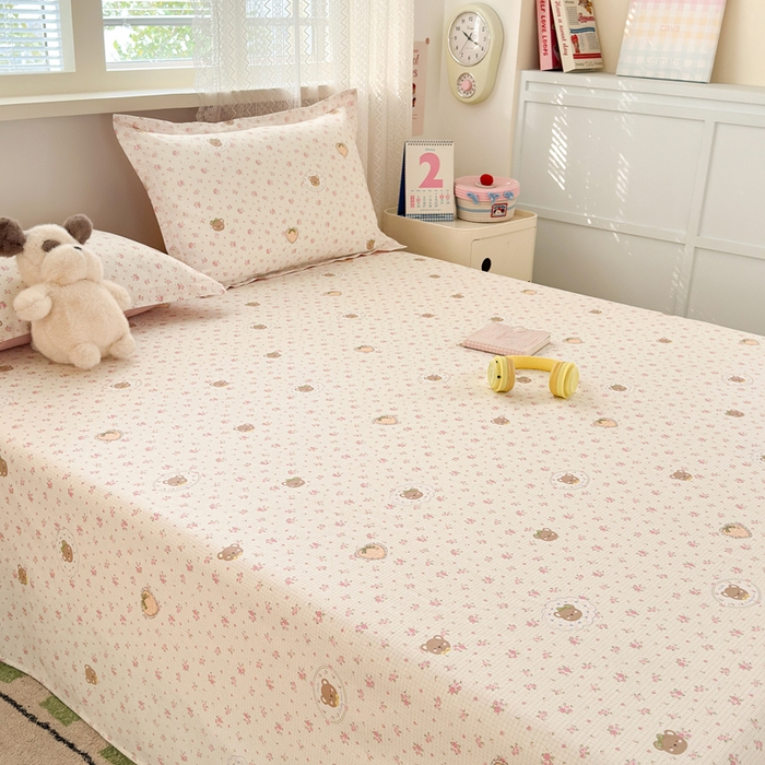 91家纺网 家纺一手货源 找家纺 拾物记 2026新款第二批A类新疆全棉12868单品床单系列（提供买家秀和A类质检报告） 小熊花园