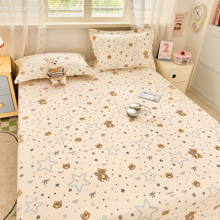 91家纺网 家纺一手货源 找家纺 拾物记 2026新款第二批A类新疆全棉12868单品床单系列（提供买家秀和A类质检报告） 小熊天文馆