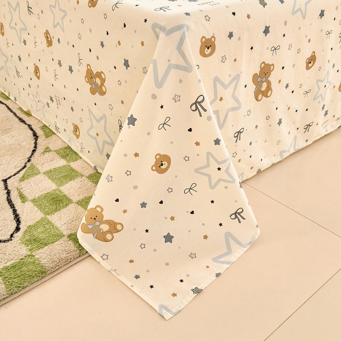 91家纺网 家纺一手货源 找家纺 拾物记 2026新款第二批A类新疆全棉12868单品床单系列（提供买家秀和A类质检报告） 小熊天文馆