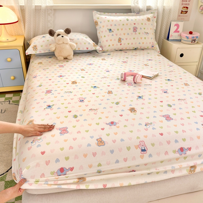 拾物记 2026新款第二批A类新疆全棉12868单品床笠系列（提供买家秀和A类质检报告） 爱心动物园