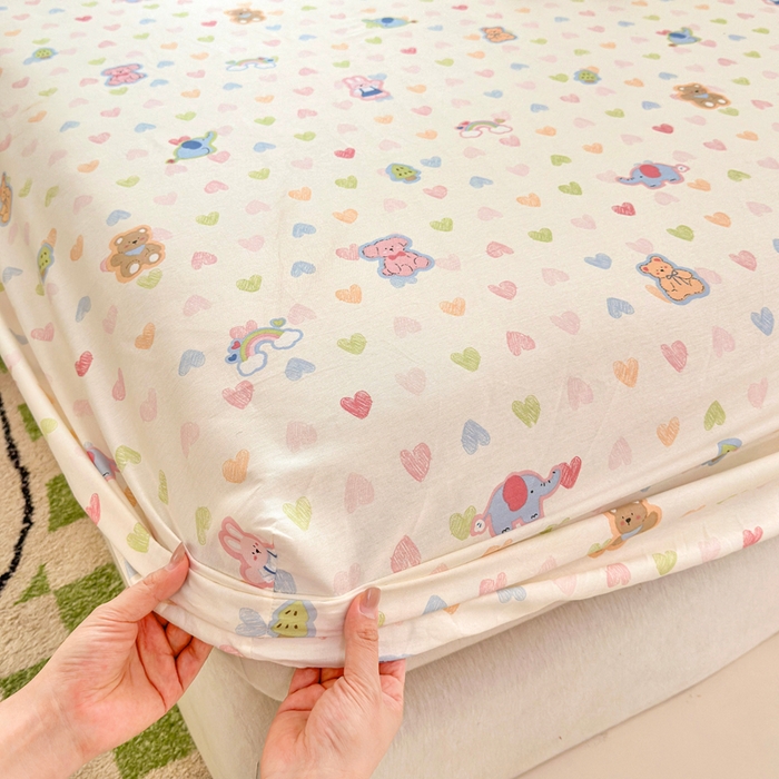 91家纺网 家纺一手货源 找家纺 拾物记 2026新款第二批A类新疆全棉12868单品床笠系列（提供买家秀和A类质检报告） 爱心动物园