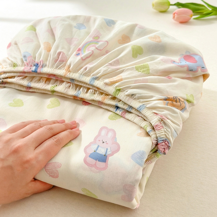 91家纺网 家纺一手货源 找家纺 拾物记 2026新款第二批A类新疆全棉12868单品床笠系列（提供买家秀和A类质检报告） 爱心动物园