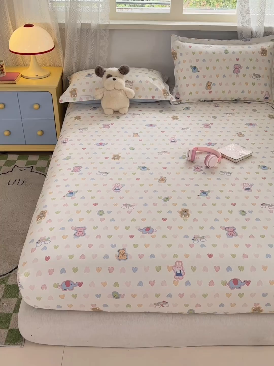 91家纺网 家纺一手货源 找家纺 拾物记 2026新款第二批A类新疆全棉12868单品床笠系列（提供买家秀和A类质检报告） 爱心动物园