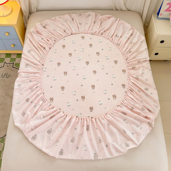 91家纺网 家纺一手货源 找家纺 拾物记 2026新款第二批A类新疆全棉12868单品床笠系列（提供买家秀和A类质检报告） 豹纹KT粉