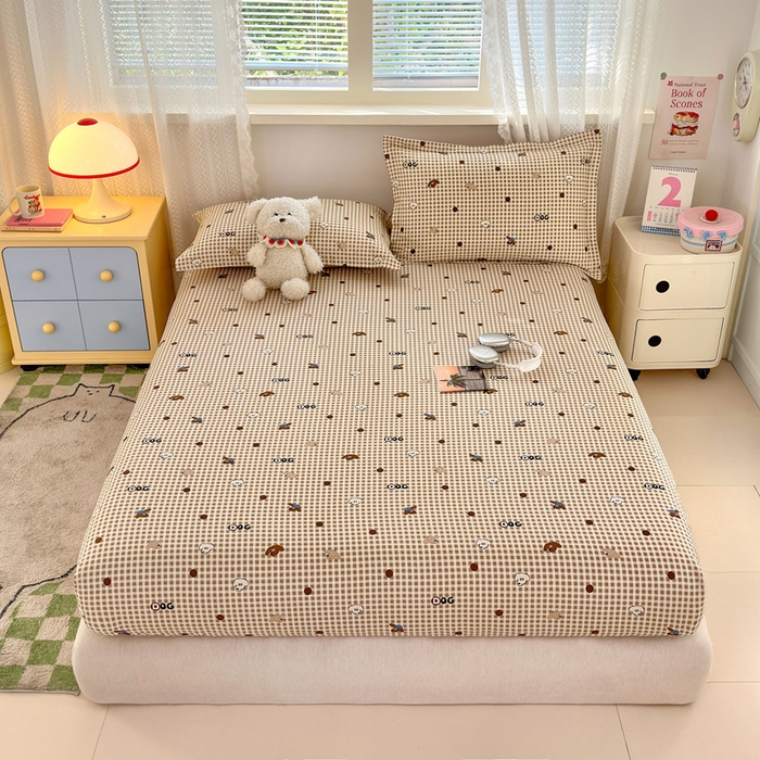 91家纺网 家纺一手货源 找家纺 拾物记 2026新款第二批A类新疆全棉12868单品床笠系列（提供买家秀和A类质检报告） 比耶小狗