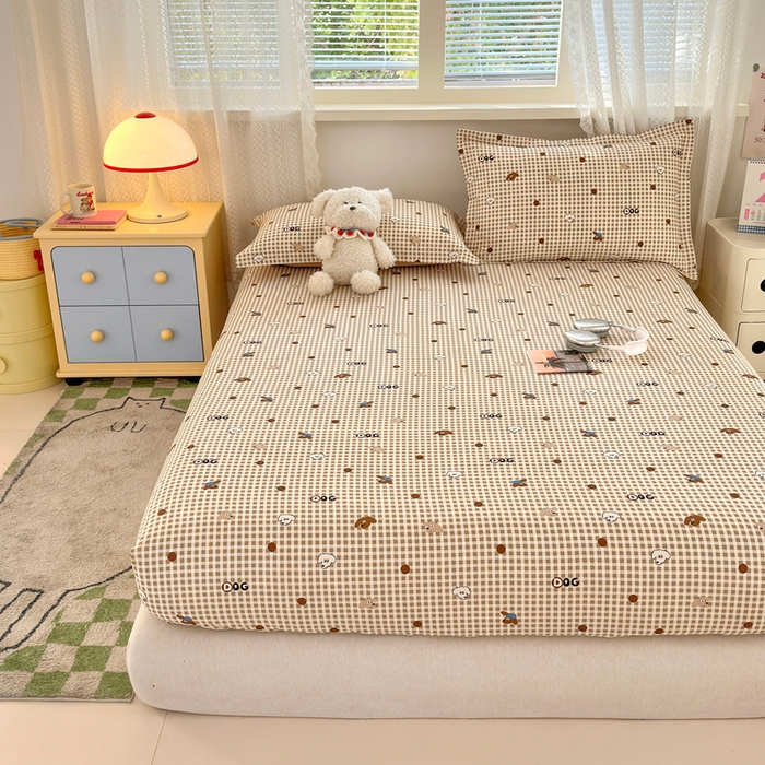 91家纺网 家纺一手货源 找家纺 拾物记 2026新款第二批A类新疆全棉12868单品床笠系列（提供买家秀和A类质检报告） 比耶小狗