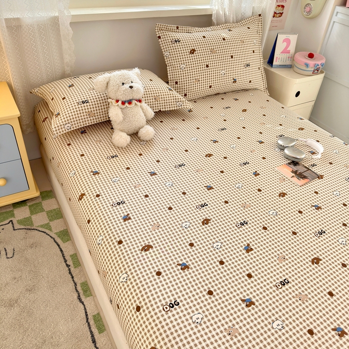 91家纺网 家纺一手货源 找家纺 拾物记 2026新款第二批A类新疆全棉12868单品床笠系列（提供买家秀和A类质检报告） 比耶小狗