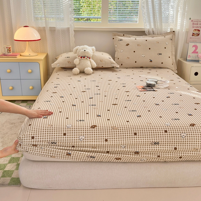 91家纺网 家纺一手货源 找家纺 拾物记 2026新款第二批A类新疆全棉12868单品床笠系列（提供买家秀和A类质检报告） 比耶小狗