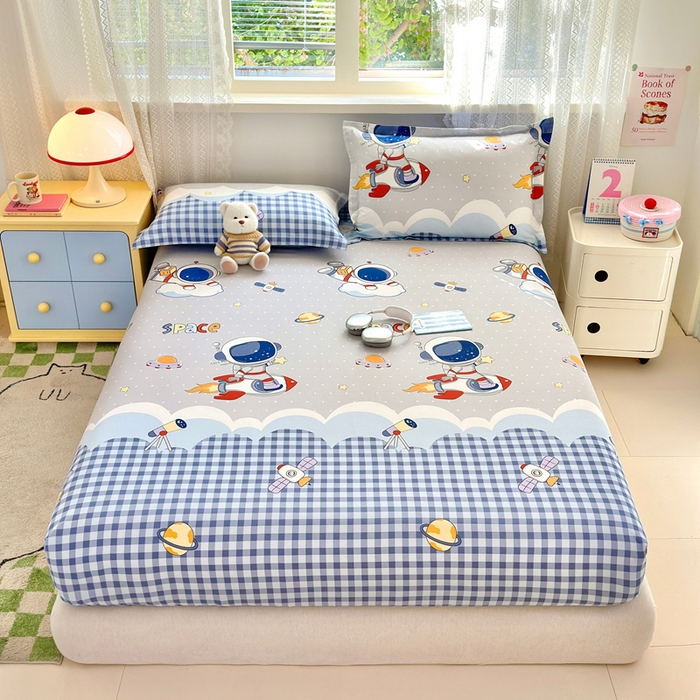 91家纺网 家纺一手货源 找家纺 拾物记 2026新款第二批A类新疆全棉12868单品床笠系列（提供买家秀和A类质检报告） 飞向太空