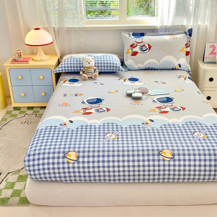 91家纺网 家纺一手货源 找家纺 拾物记 2026新款第二批A类新疆全棉12868单品床笠系列（提供买家秀和A类质检报告） 飞向太空