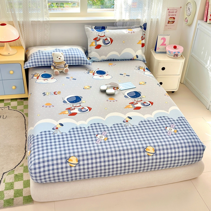 91家纺网 家纺一手货源 找家纺 拾物记 2026新款第二批A类新疆全棉12868单品床笠系列（提供买家秀和A类质检报告） 飞向太空