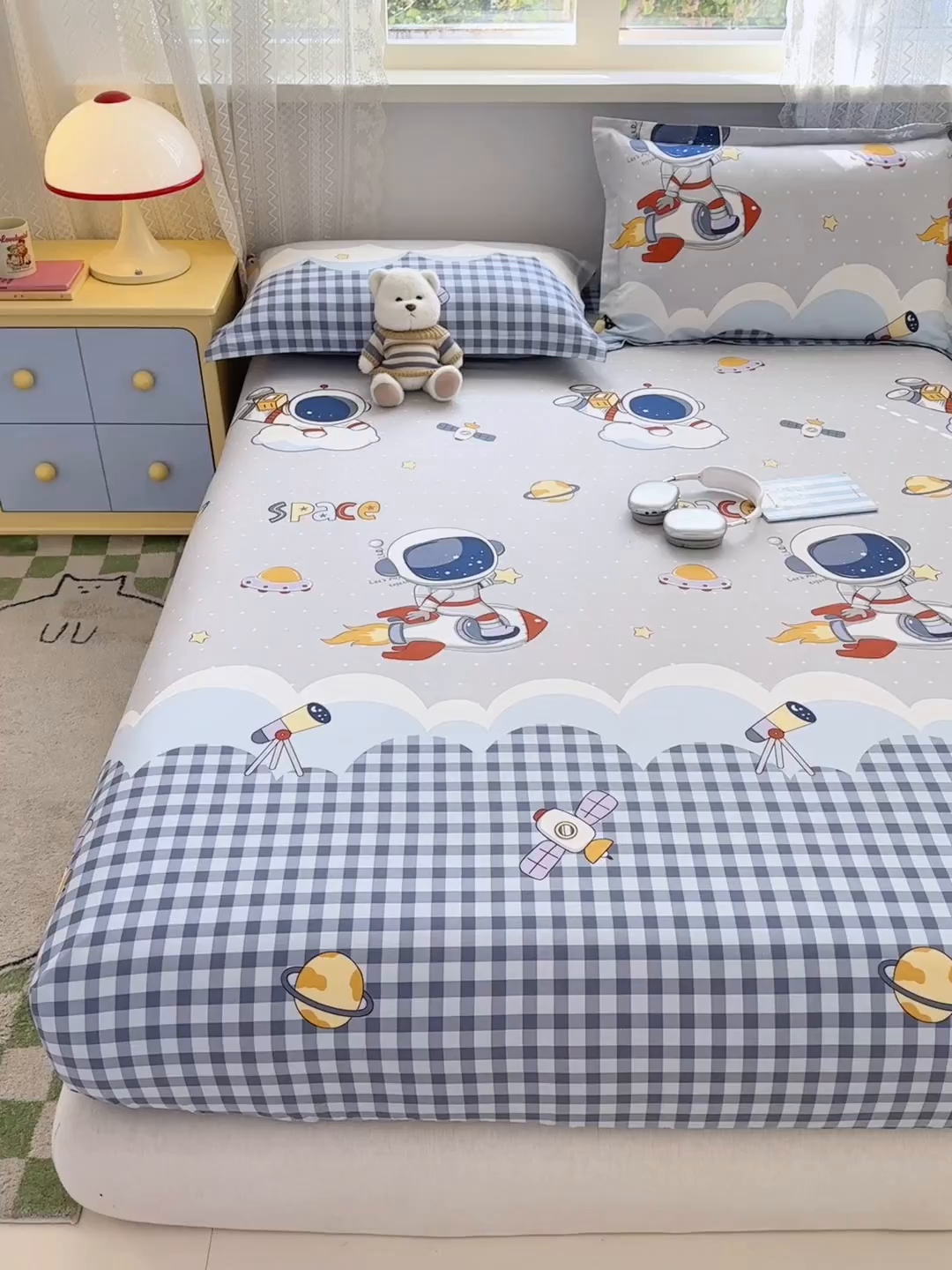 91家纺网 家纺一手货源 找家纺 拾物记 2026新款第二批A类新疆全棉12868单品床笠系列（提供买家秀和A类质检报告） 飞向太空