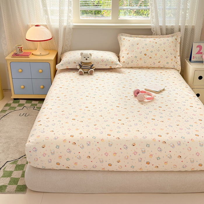 91家纺网 家纺一手货源 找家纺 拾物记 2026新款第二批A类新疆全棉12868单品床笠系列（提供买家秀和A类质检报告） 蜜罐猫猫