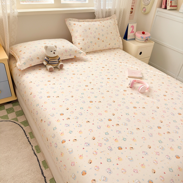 91家纺网 家纺一手货源 找家纺 拾物记 2026新款第二批A类新疆全棉12868单品床笠系列（提供买家秀和A类质检报告） 蜜罐猫猫