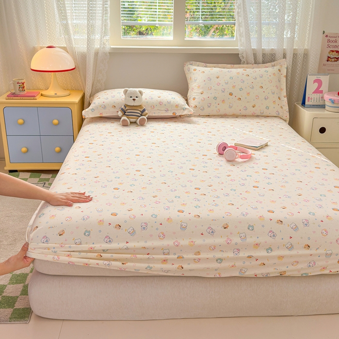 91家纺网 家纺一手货源 找家纺 拾物记 2026新款第二批A类新疆全棉12868单品床笠系列（提供买家秀和A类质检报告） 蜜罐猫猫