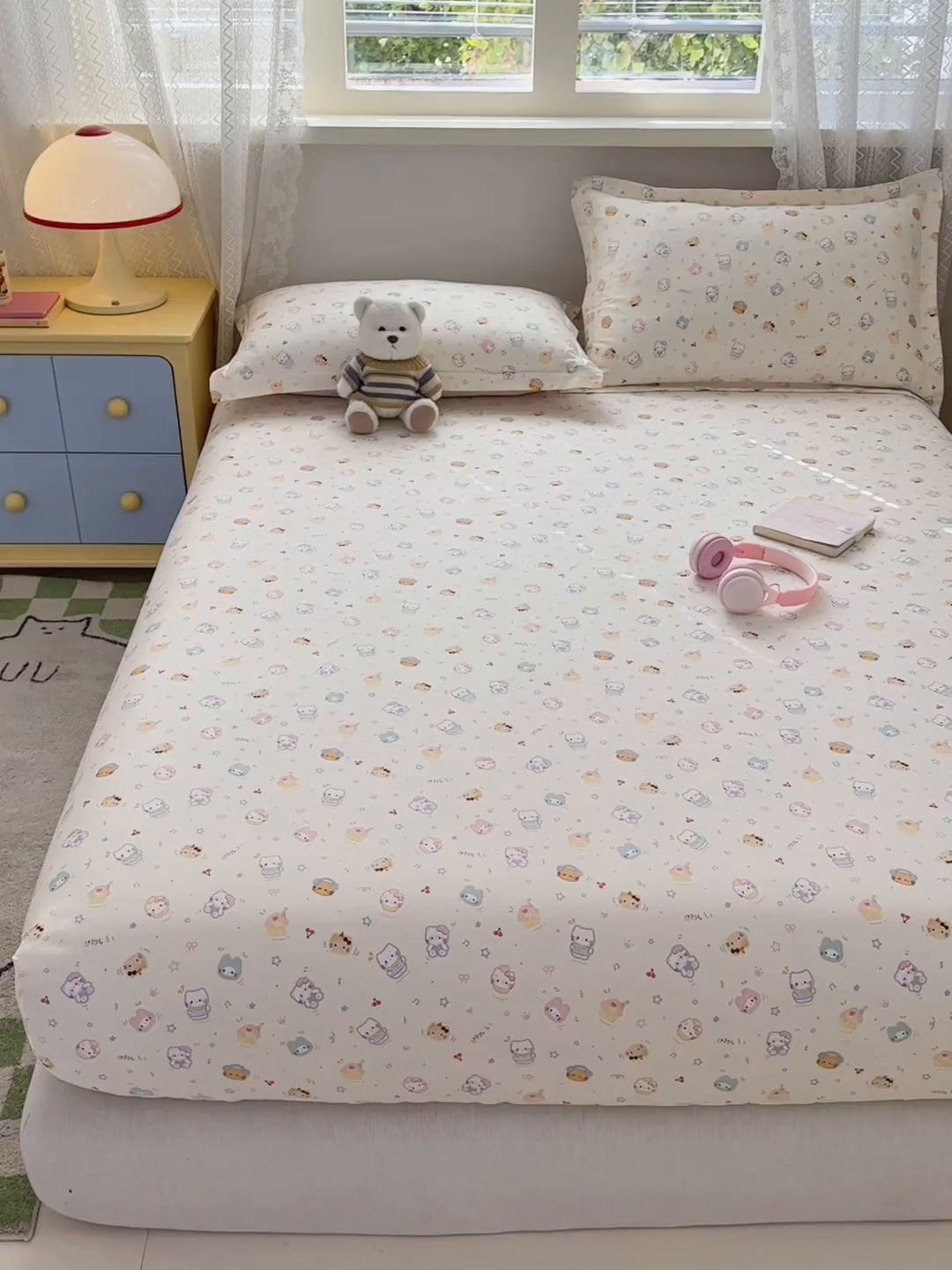 91家纺网 家纺一手货源 找家纺 拾物记 2026新款第二批A类新疆全棉12868单品床笠系列（提供买家秀和A类质检报告） 蜜罐猫猫