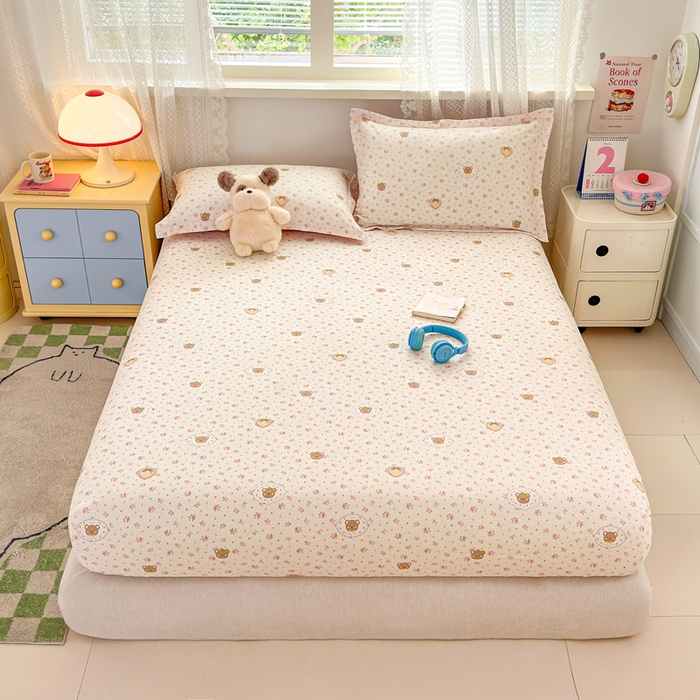 91家纺网 家纺一手货源 找家纺 拾物记 2026新款第二批A类新疆全棉12868单品床笠系列（提供买家秀和A类质检报告） 小熊花园