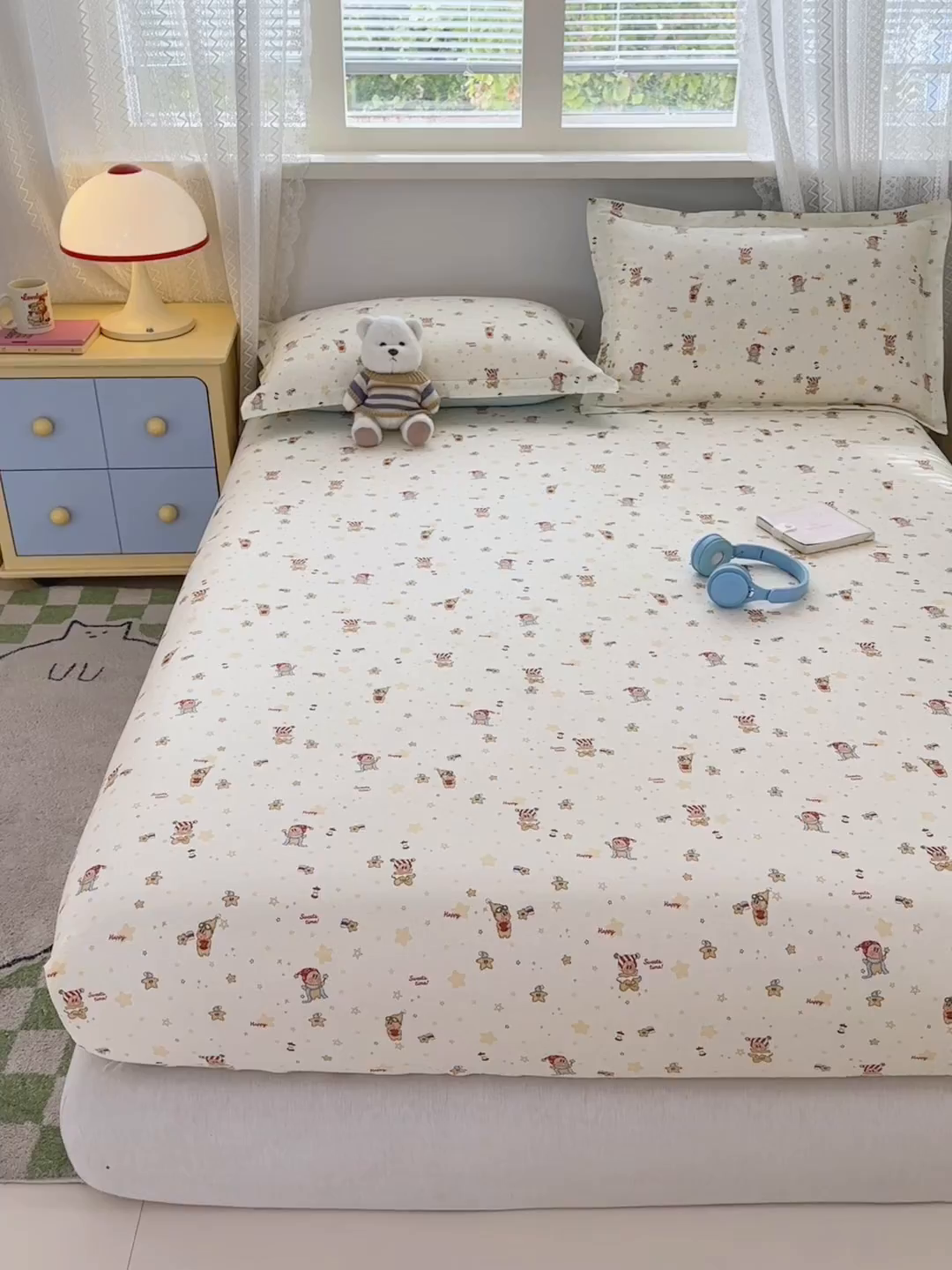 91家纺网 家纺一手货源 找家纺 拾物记 2026新款第二批A类新疆全棉12868单品床笠系列（提供买家秀和A类质检报告） 小熊花园