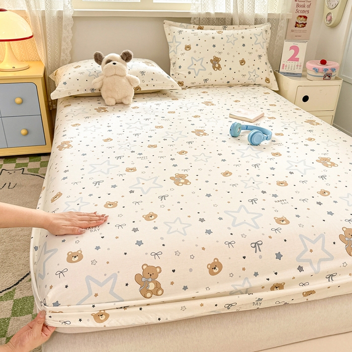 拾物记 2026新款第二批A类新疆全棉12868单品床笠系列（提供买家秀和A类质检报告） 小熊天文馆