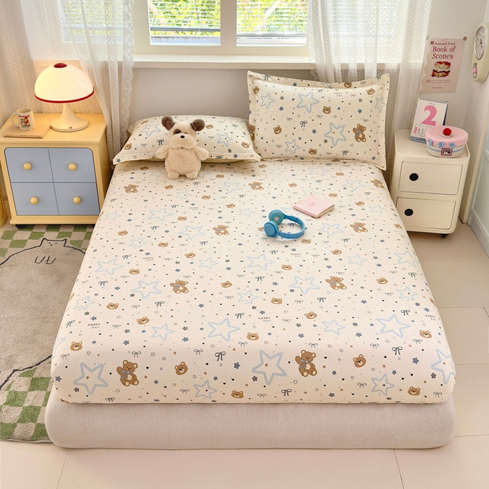 91家纺网 家纺一手货源 找家纺 拾物记 2026新款第二批A类新疆全棉12868单品床笠系列（提供买家秀和A类质检报告） 小熊天文馆