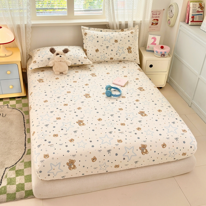 91家纺网 家纺一手货源 找家纺 拾物记 2026新款第二批A类新疆全棉12868单品床笠系列（提供买家秀和A类质检报告） 小熊天文馆