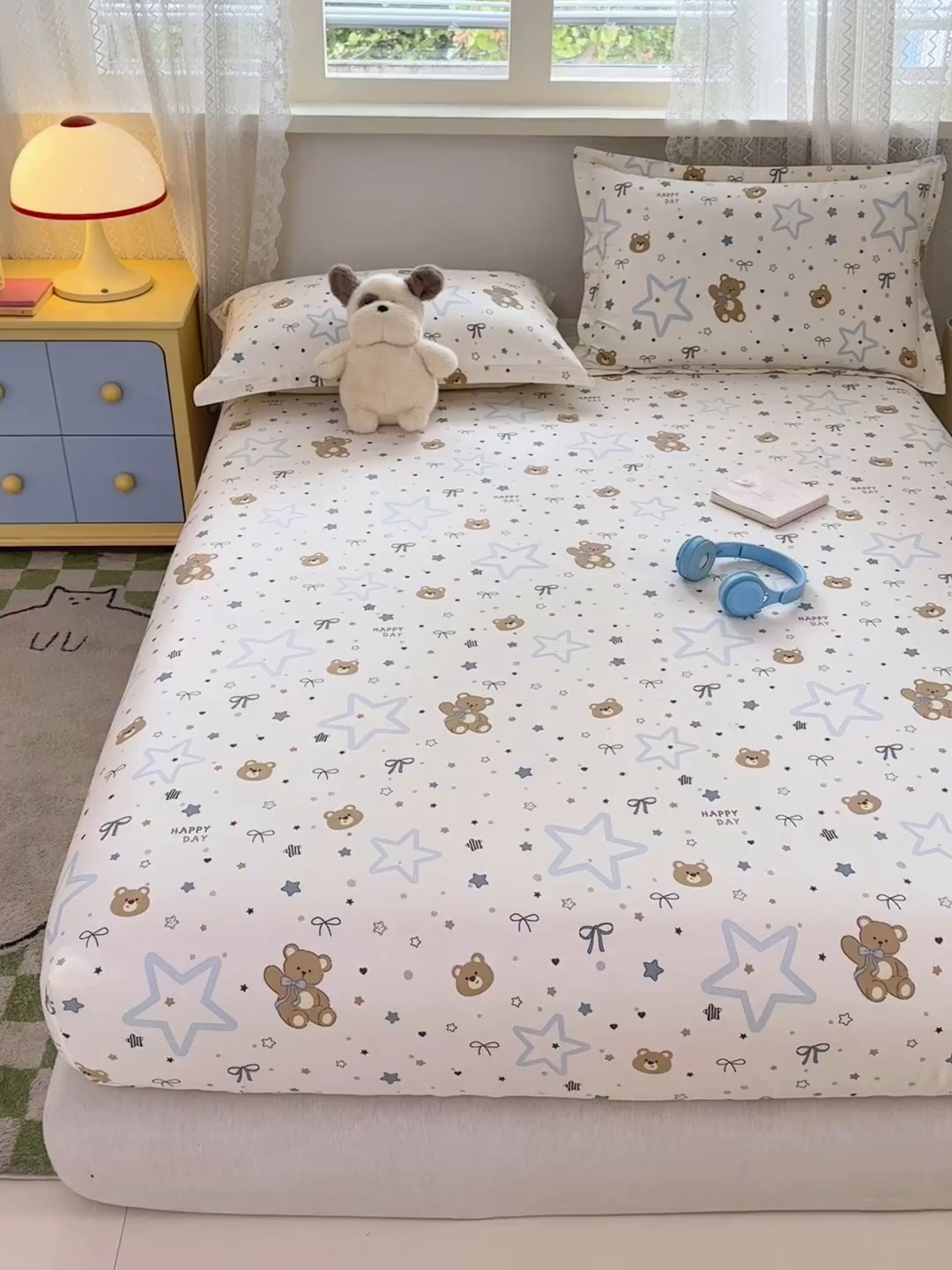 91家纺网 家纺一手货源 找家纺 拾物记 2026新款第二批A类新疆全棉12868单品床笠系列（提供买家秀和A类质检报告） 小熊天文馆